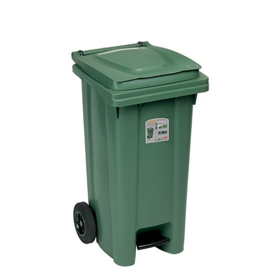 Picture of STEFANPLAST 120L PEDAALWIELCONTAINER  GROEN